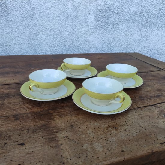 Ensemble De 2 Tasses Et Soucoupes Spode Consul Cobalt Pied Bas Y7332