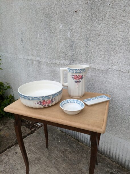 Ensemble de toilette, sarreguemines, brocante en ligne (1)