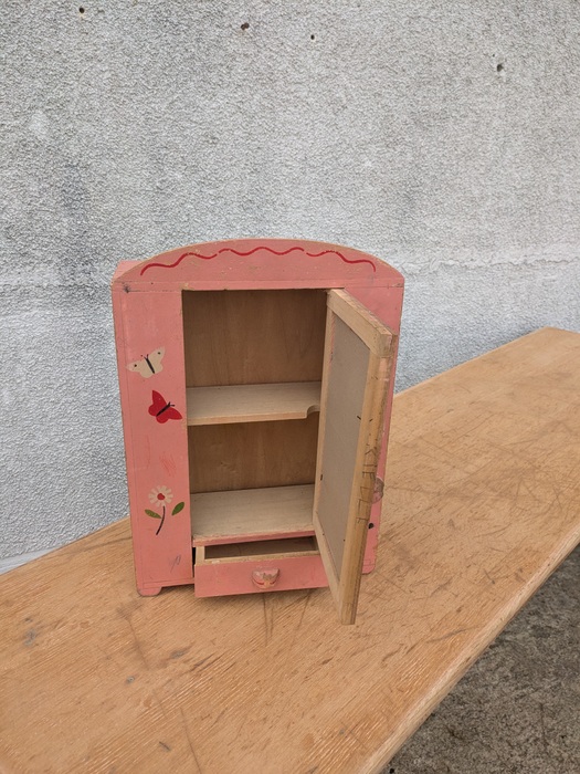 Armoire de poupée en bois peint - Majolu - Vintage - Jeux