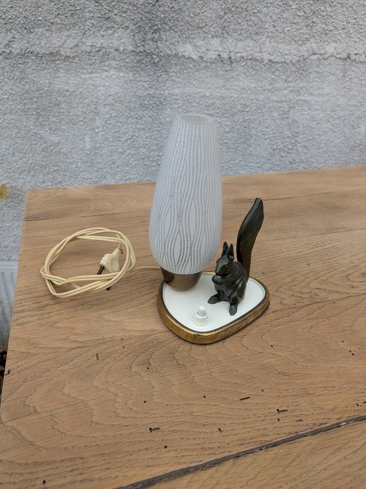 Veilleuse Enfant Fait Main – Écureuil Citrouille – Tissu Bleu – Dashwood