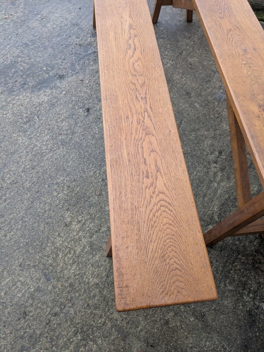 Paire de bancs en chêne, brocante en ligne (3)