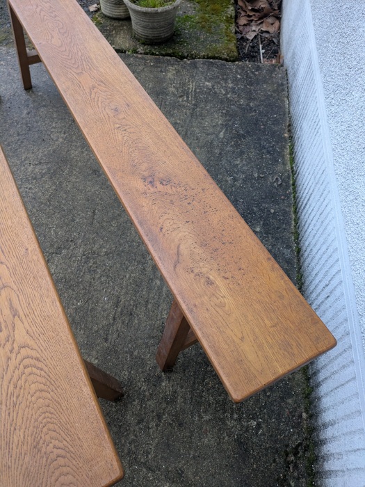 Paire de bancs en chêne, brocante en ligne (4)